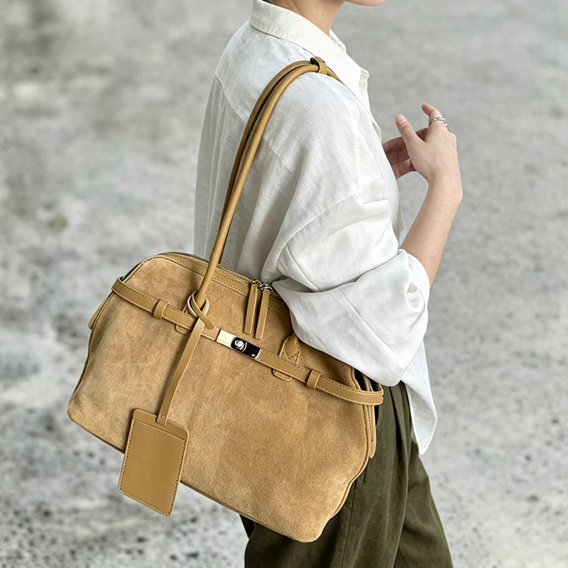Half Moon Bag Suede - New Women's Genuine Suede Cowhide Leather