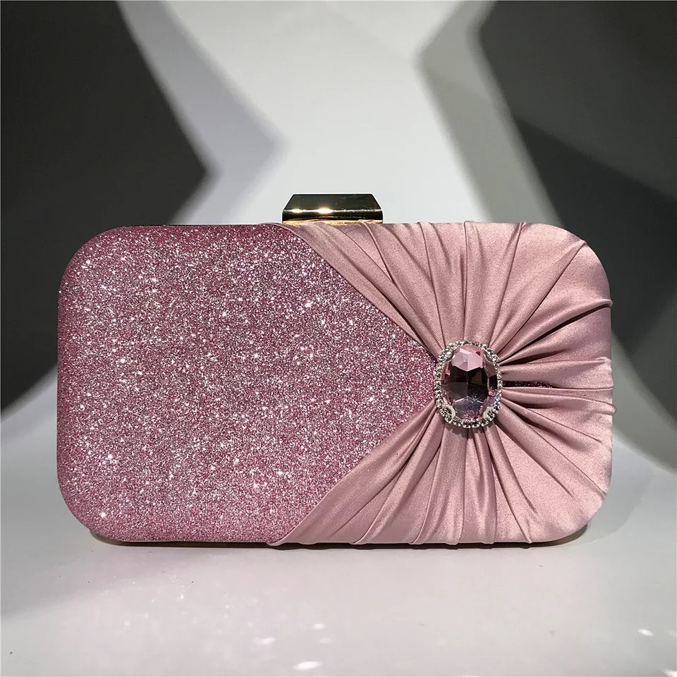 Luxury Bags Green - Silver Luxury Crystal Evening Bags Flower