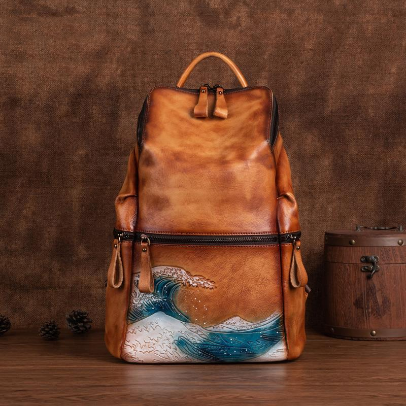 Genuine Leather Backpack - Genuine Real Soft Leather Women Backpack