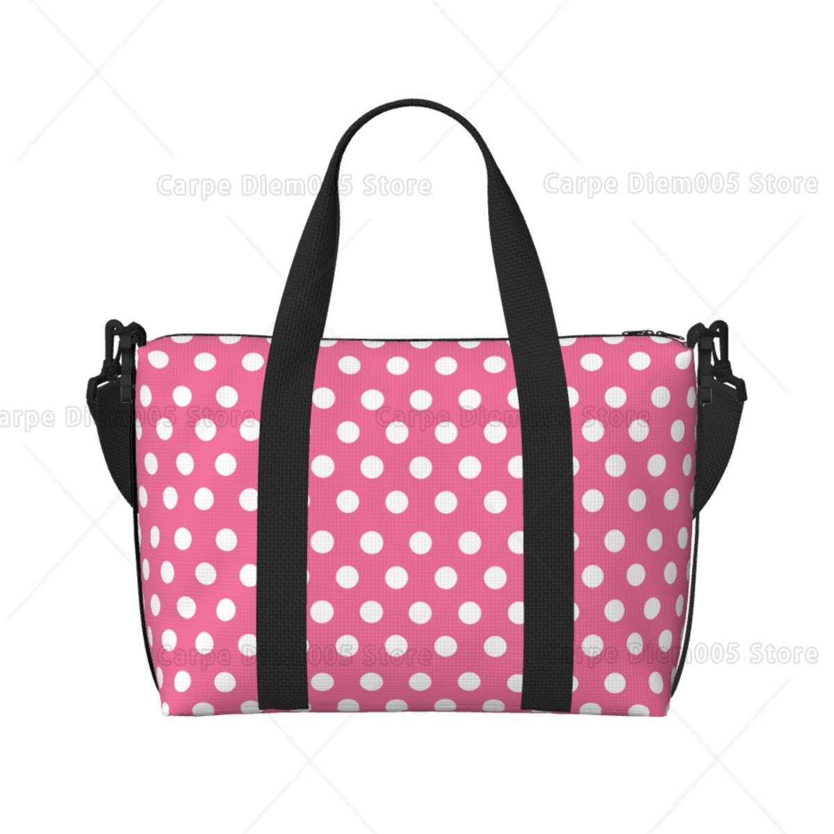 Pink Polka Dots Tote Bag Large - Luxury Bags Luggage 评论和价格
