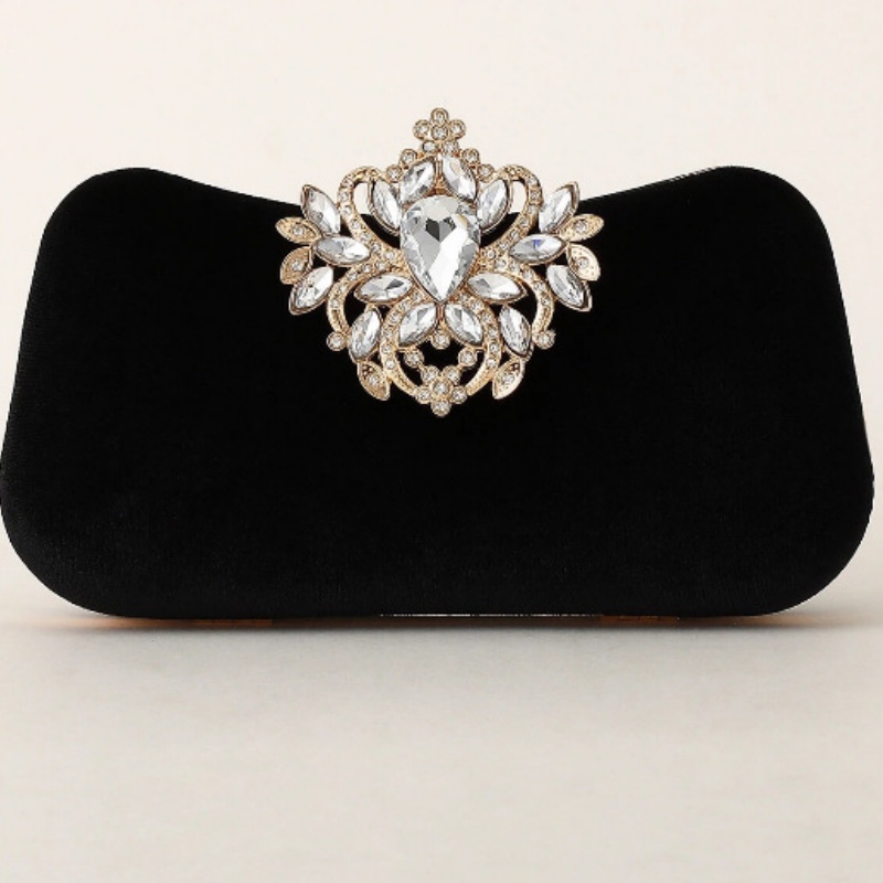 Dark Green Velvet Clutch Bag L - Luxury Bags Green 评论和价格