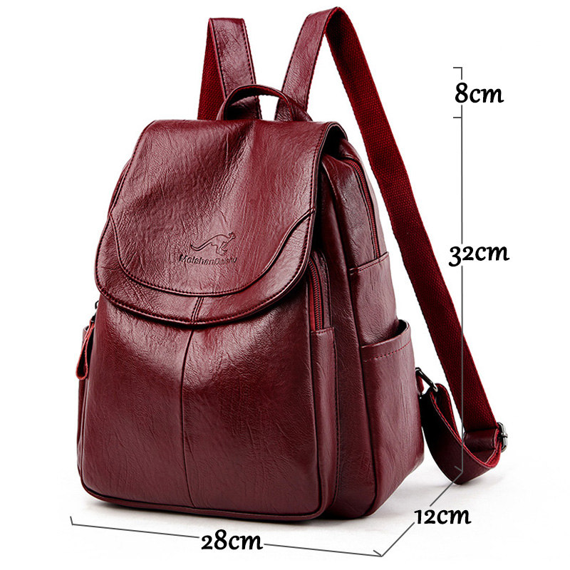 9 Color Women Soft Leather Bac - Genuine Leather Backpack 评论和价格