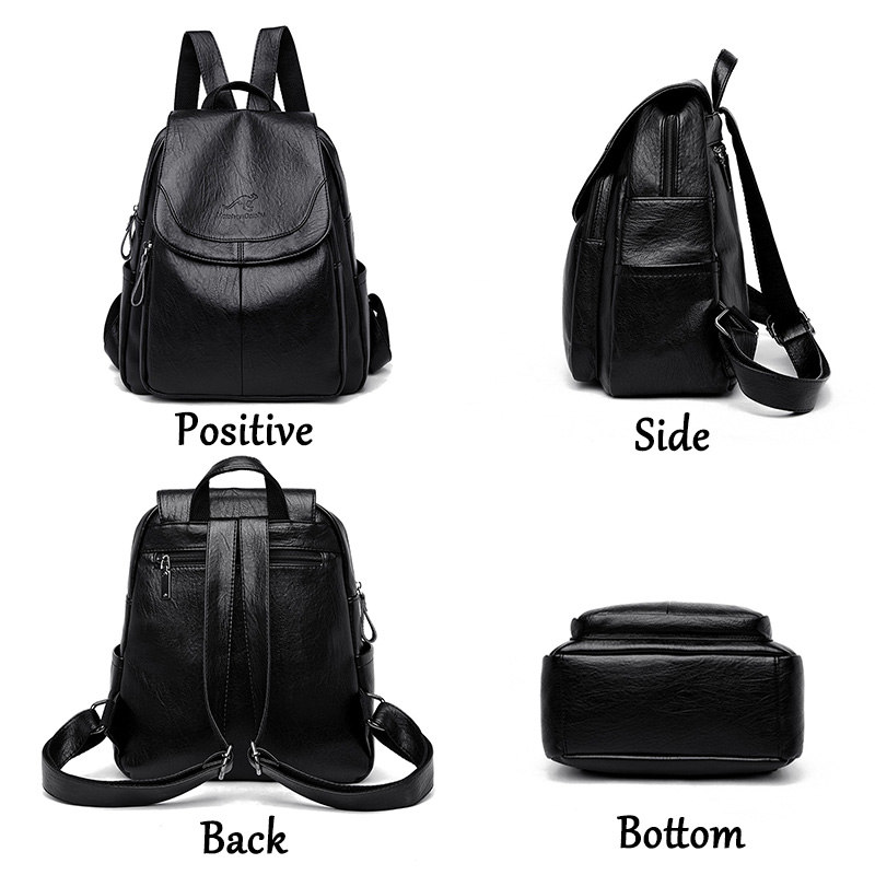 9 Color Women Soft Leather Bac - Genuine Leather Backpack 评论和价格