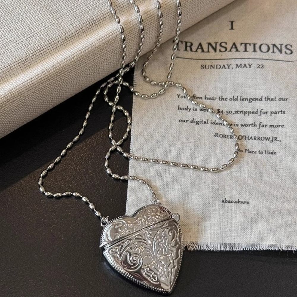 Openable Heart Locket Necklace - Luxury Bags Photos 评论和价格