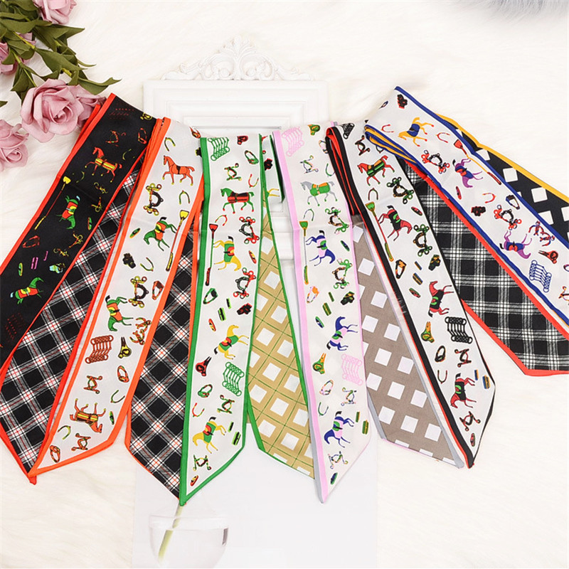 Horse Plaid Skinny Scarf Women - Luxury Bags Brands 评论和价格