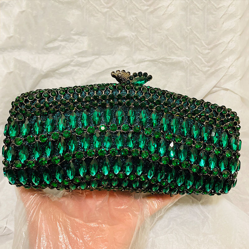 Luxury Green Rhinestone Evenin - Luxury Bags Green 评论和价格