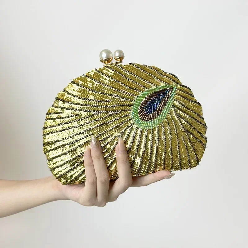 New Luxury Peacock Green Clutc - Luxury Bags Green 评论和价格