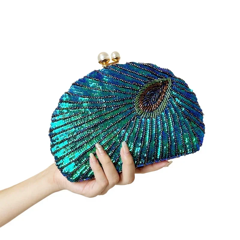 New Luxury Peacock Green Clutc - Luxury Bags Green 评论和价格