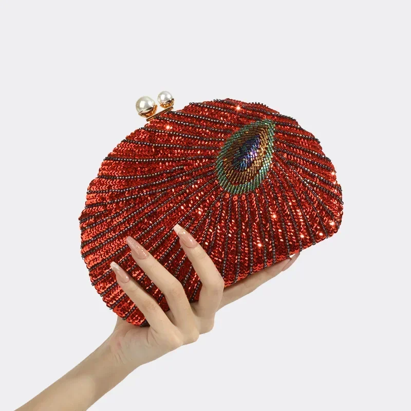 New Luxury Peacock Green Clutc - Luxury Bags Green 评论和价格