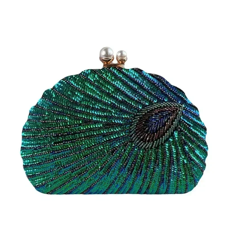 New Luxury Peacock Green Clutc - Luxury Bags Green 评论和价格