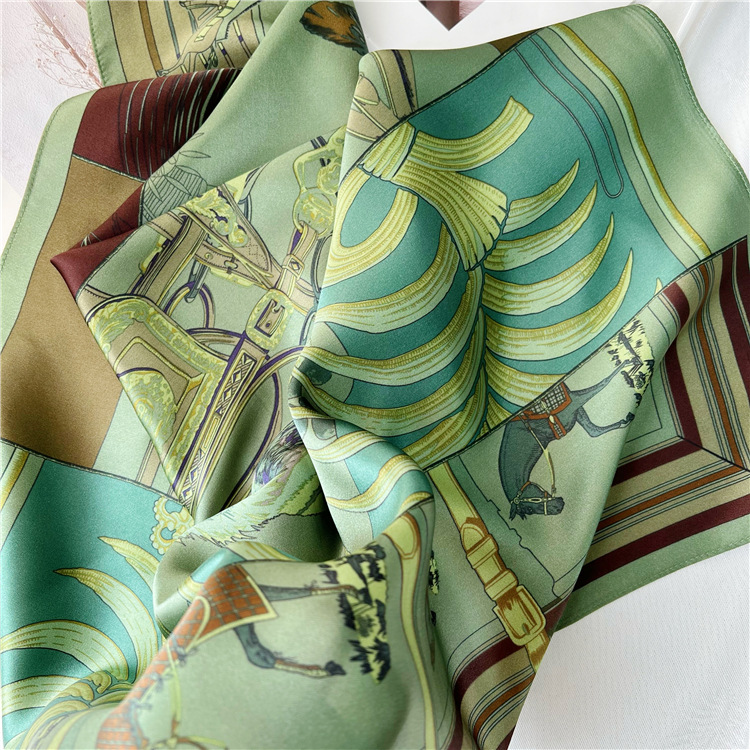 Small Mulberry Silk Scarf 65CM - Luxury Bags Green 评论和价格