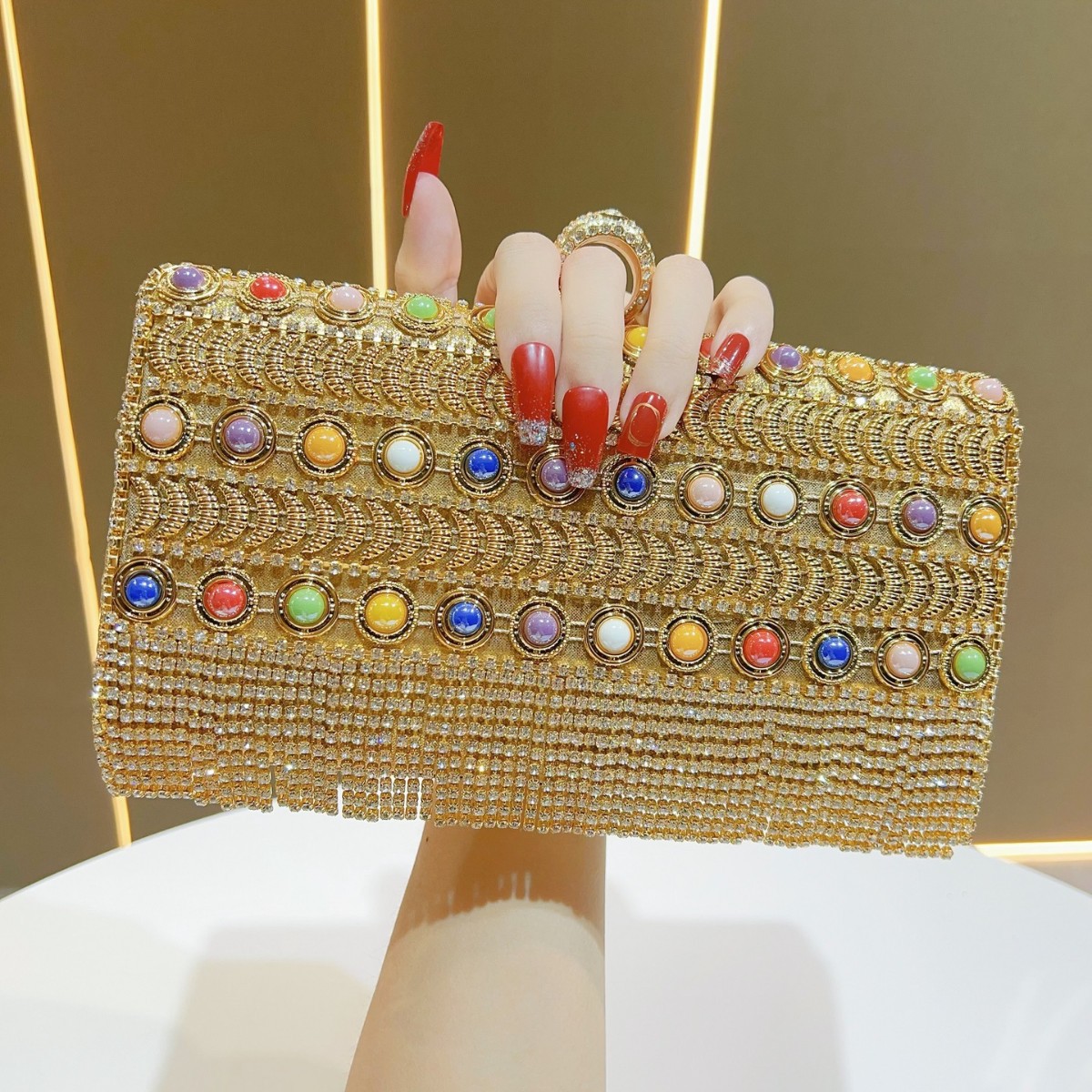 Luxury Rhinestone Tassel Gold  - Luxury Bags Europe 评论和价格