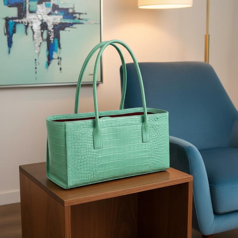 Luxury Crocodile Print Leather - Luxury Bags Green 评论和价格