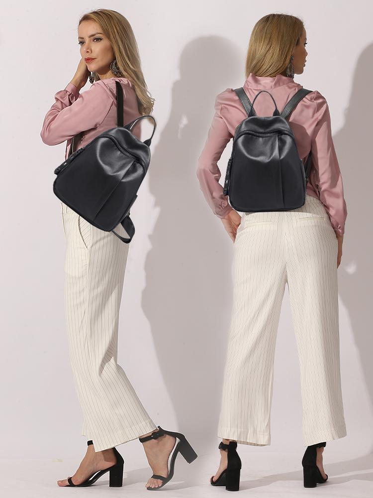 Zency Anti-theft Design Women  - Genuine Leather Backpack 评论和价格
