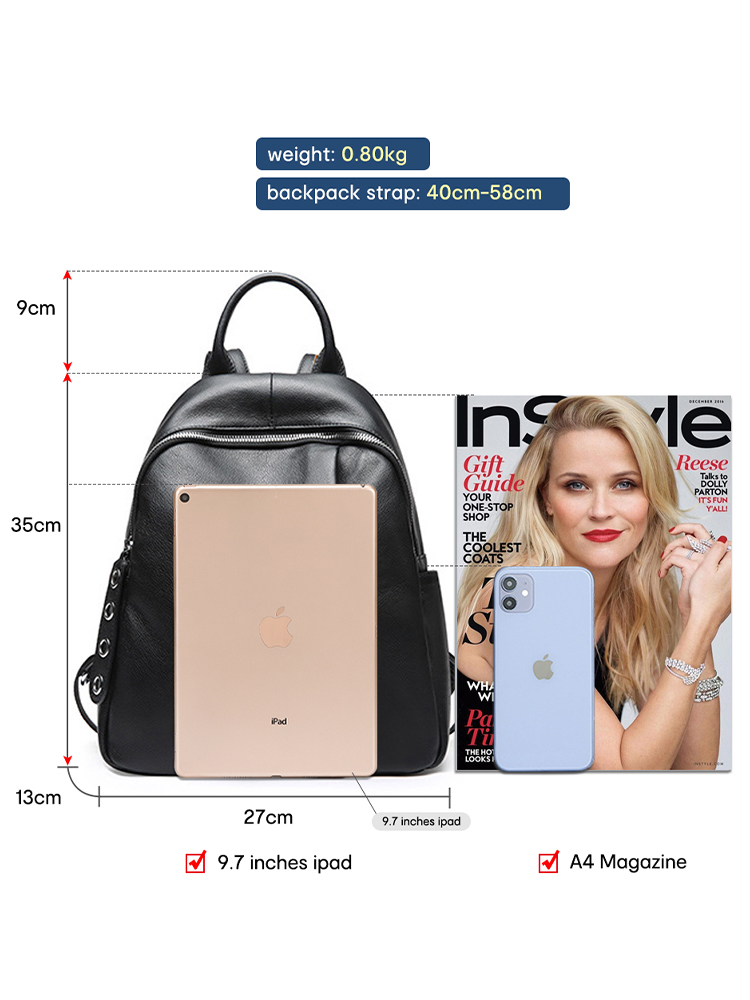 Zency Anti-theft Design Women  - Genuine Leather Backpack 评论和价格