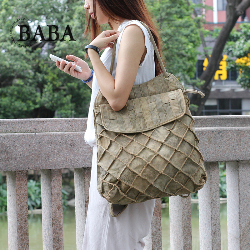 New European/American Backpack - Genuine Leather Backpack 评论和价格