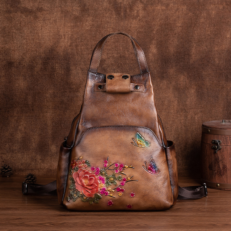 Johnature Genuine Leather Embo - Genuine Leather Backpack 评论和价格