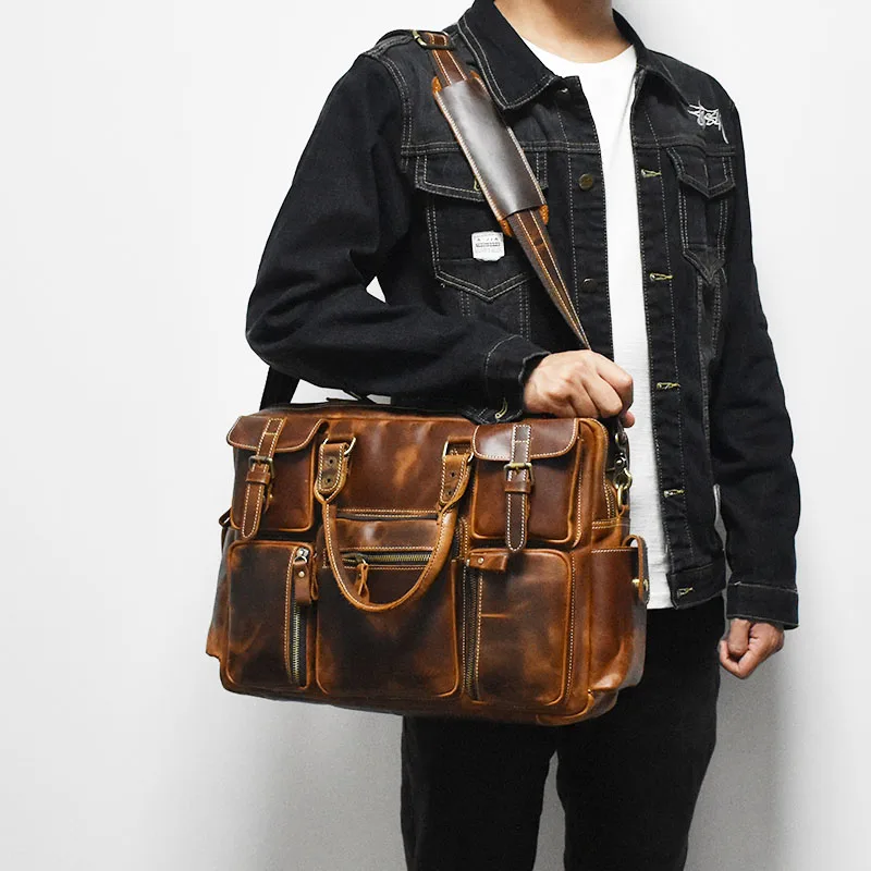 Vintage Men's Black Shoulder B - Luxury Bags Luggage 评论和价格