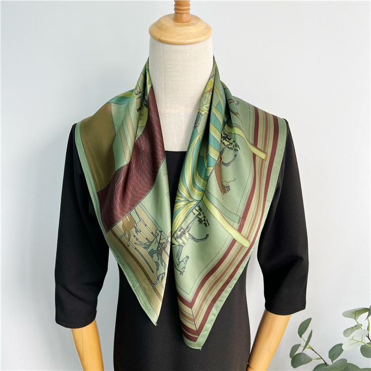 65CM Green Silk Scarf Luxury D - Luxury Bags Green 评论和价格