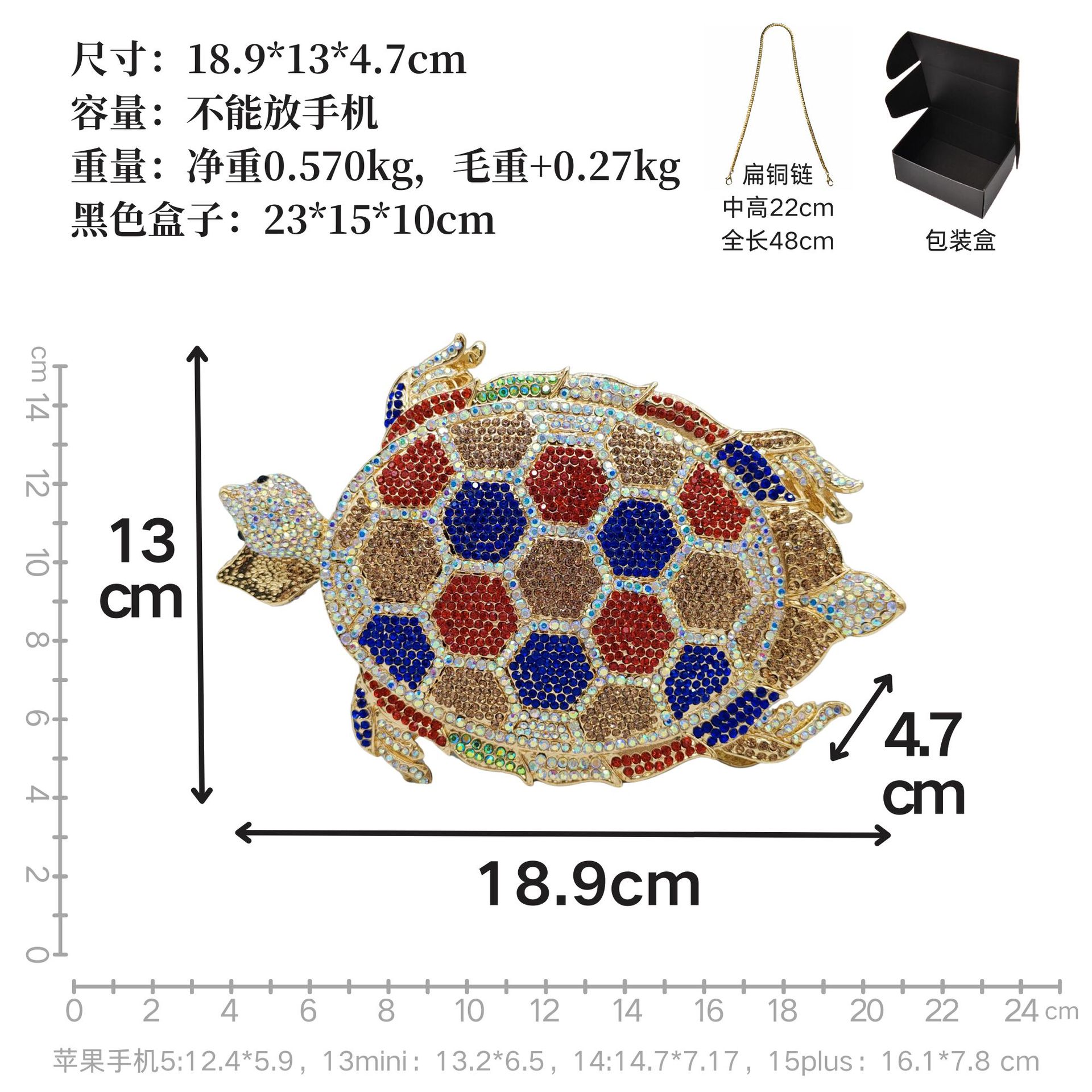 Turtle-Shaped Rhinestone Eveni - Luxury Bags Green 评论和价格