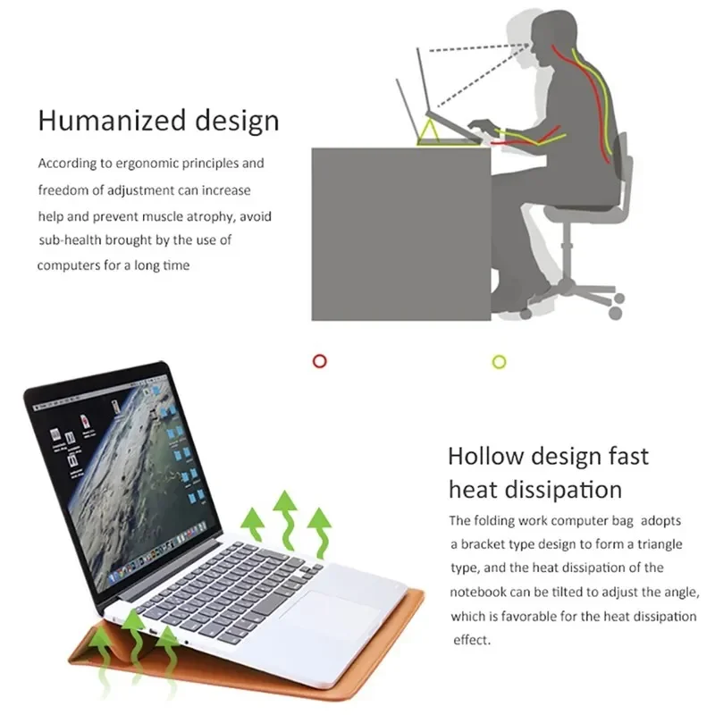 PU Leather with Stand Laptop N - Laptop Bag Leather 15 评论和价格