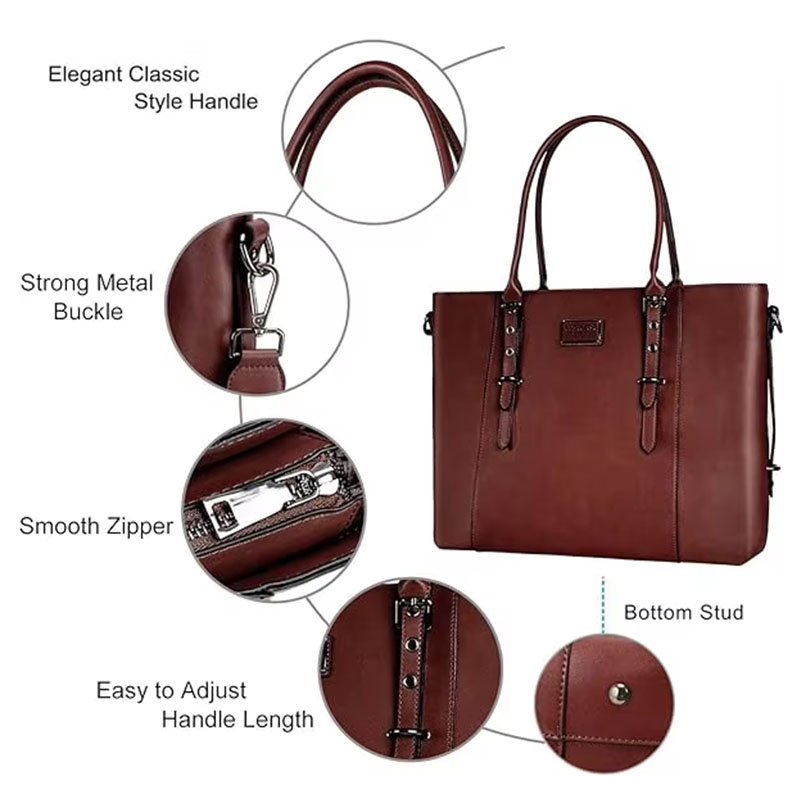 PU Leather Laptop Tote Bag for - Laptop Bag Leather 15 评论和价格
