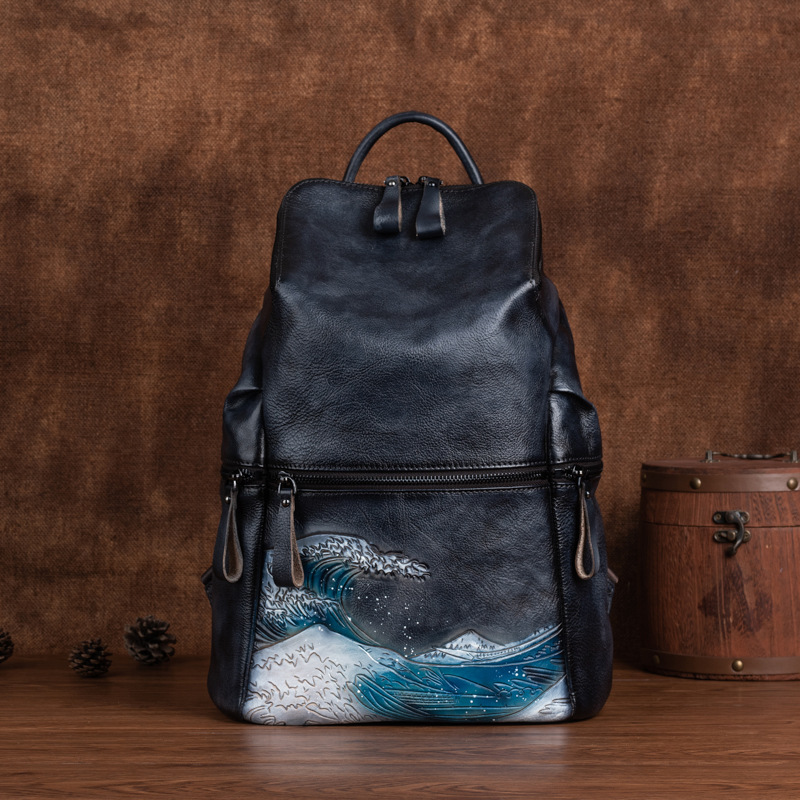 Genuine Real Soft Leather Wome - Genuine Leather Backpack 评论和价格