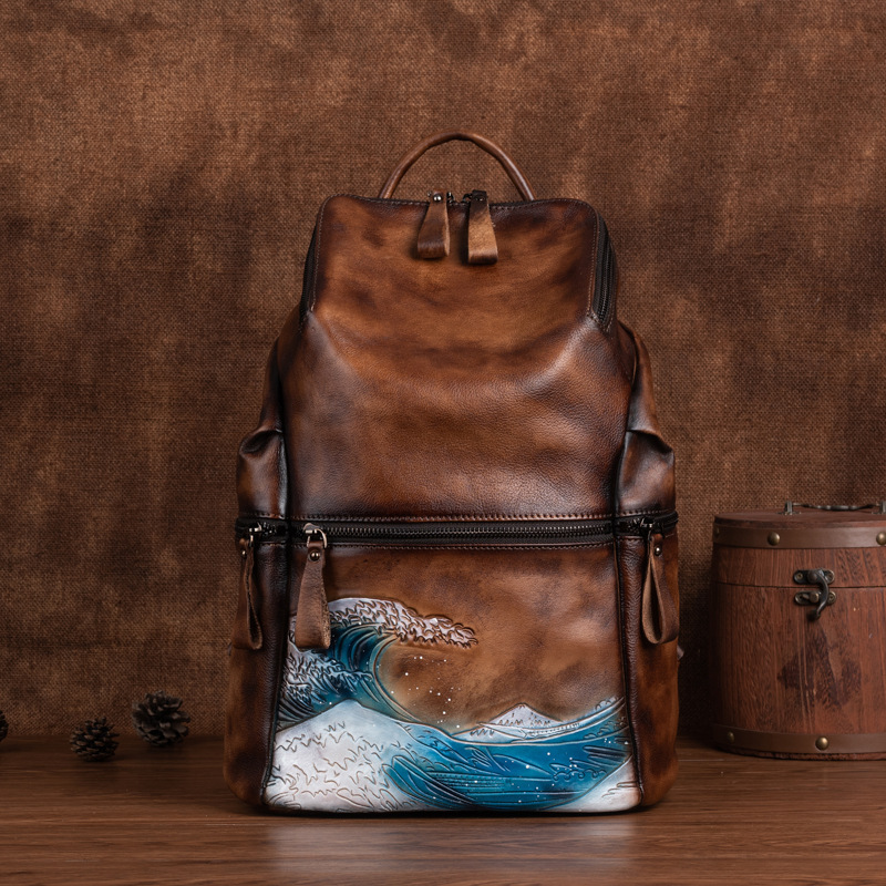 Genuine Real Soft Leather Wome - Genuine Leather Backpack 评论和价格