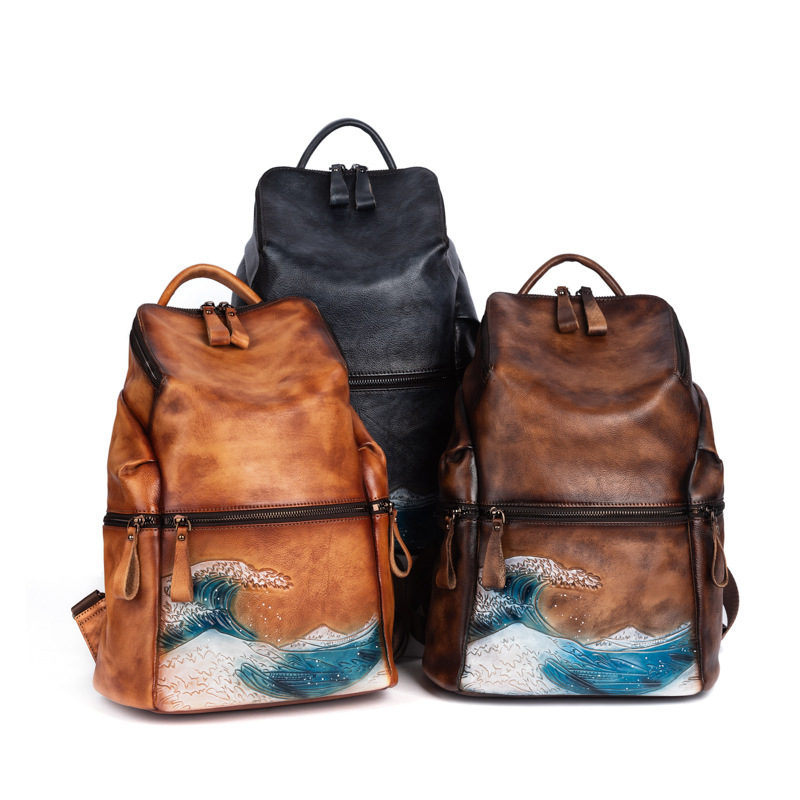 Genuine Real Soft Leather Wome - Genuine Leather Backpack 评论和价格