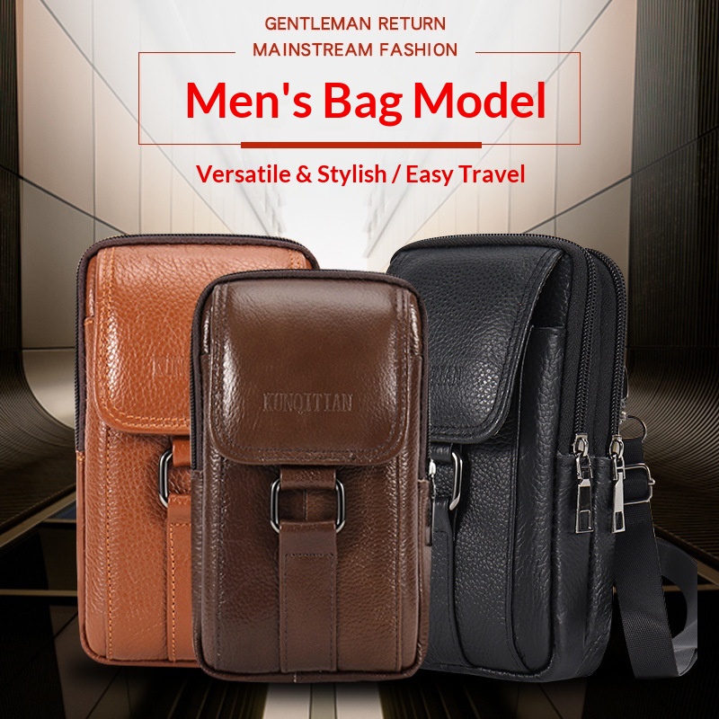 Genuine Leather Men's Phone Be - Genuine Leather Backpack 评论和价格